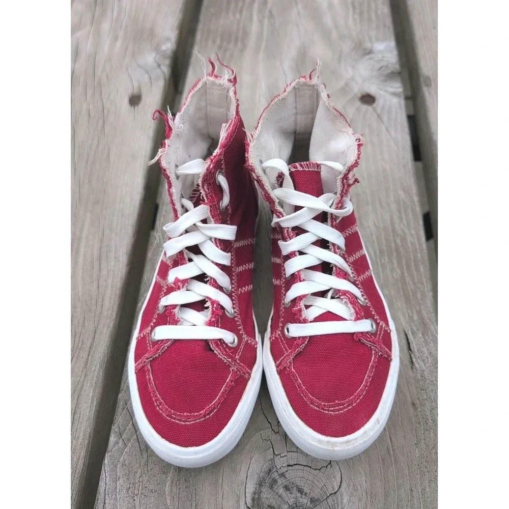 Obtaom Canvas High Top Fashion Sneakers Shoes ~ Women's Size 5 ~ Red ~‎ GUC